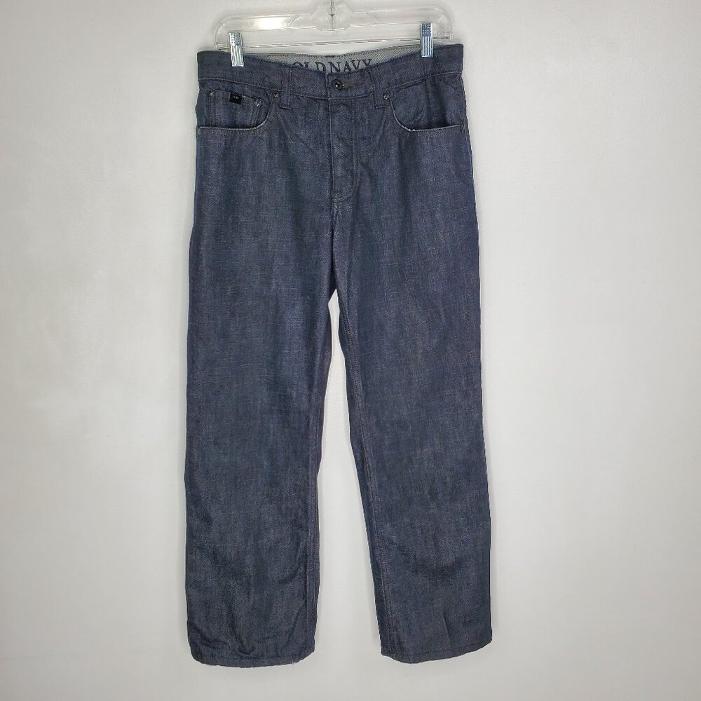 Old Navy Mens Button Fly Low Rise Loose Lined Jeans Size 31 X 30